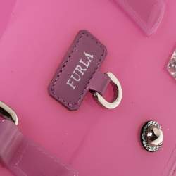 Pre Owned Furla Pink Rubber Candy Mini Satchel