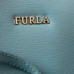 Pre Owned Furla Blue Leather Stacy Drawstring Bucket Bag