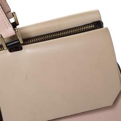 Pre Owned Furla Tri Color Leather Top Zip Satchel