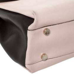 Pre Owned Furla Tri Color Leather Top Zip Satchel