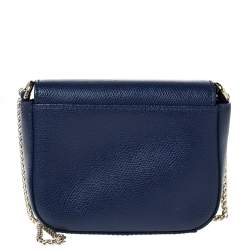 Pre Owned Furla Navy Blue Leather Micro Metropolis Shoulder Bag