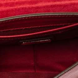 Pre Owned Furla Red Leather Mini Metropolis Chain Crossbody Bag