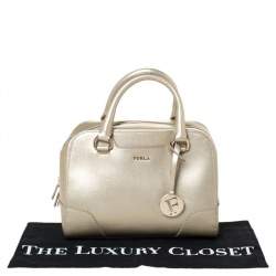 Pre Owned Furla Gold Leather Tessa Satchel