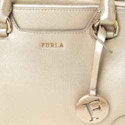 Pre Owned Furla Gold Leather Tessa Satchel