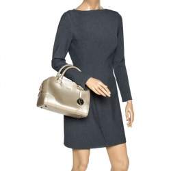 Pre Owned Furla Gold Leather Tessa Satchel