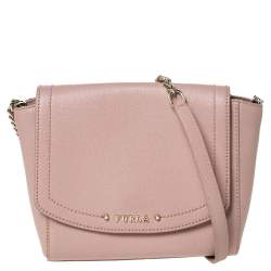 Pre Owned Furla Light Pink Leather New Daisy Shoulder Bag