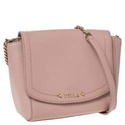 Pre Owned Furla Light Pink Leather New Daisy Shoulder Bag