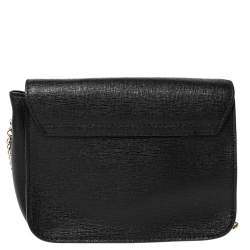 Furla Black Leather Mini Metropolis Chain Crossbody Bag