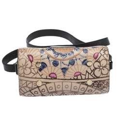 مملوكة مسبقًا حقيبة كروس فورلا كانفاس مقوى مطبوع متعدد الألوان بقلاب