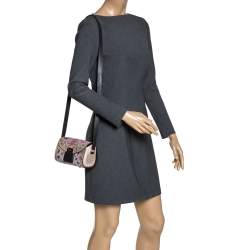 مملوكة مسبقًا حقيبة كروس فورلا كانفاس مقوى مطبوع متعدد الألوان بقلاب