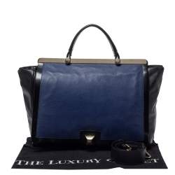 Furla Black/Blue Leather Cortina Top Handle Bag