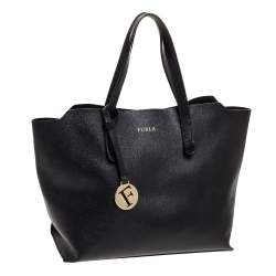 Pre Owned Furla Black Leather Sally Tote