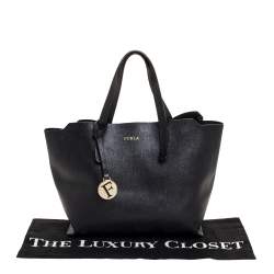 Pre Owned Furla Black Leather Sally Tote