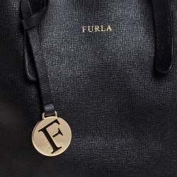 Pre Owned Furla Black Leather Sally Tote
