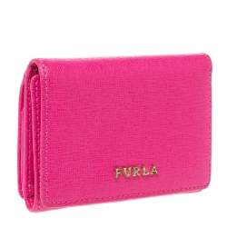 Pre Owned Furla Pink Leather Babylon Trifold Wallet