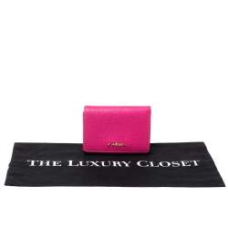 Pre Owned Furla Pink Leather Babylon Trifold Wallet