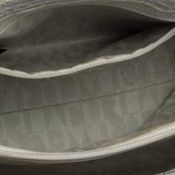 Pre Owned Furla Silver Croc Embossed Leather Tote