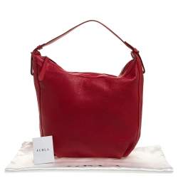 Pre Owned Furla Red Leather Hobo