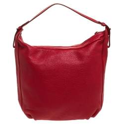 Pre Owned Furla Red Leather Hobo