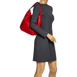 Pre Owned Furla Red Leather Hobo