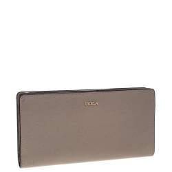 Pre Owned Furla Grey Leather Zipped Continental Wallet