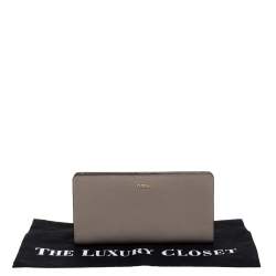 Pre Owned Furla Grey Leather Zipped Continental Wallet