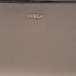 Pre Owned Furla Grey Leather Zipped Continental Wallet