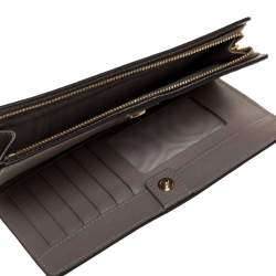 Pre Owned Furla Grey Leather Zipped Continental Wallet