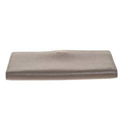 Pre Owned Furla Grey Leather Zipped Continental Wallet