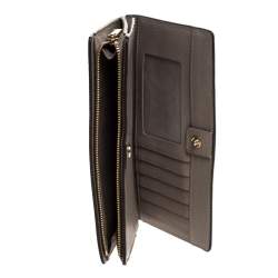 Pre Owned Furla Grey Leather Zipped Continental Wallet