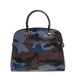 Pre Owned Furla Multicolor Camo Leather Piper Dome Satchel