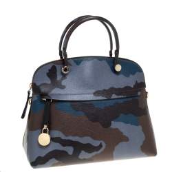Pre Owned Furla Multicolor Camo Leather Piper Dome Satchel