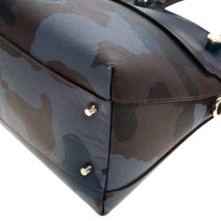 Pre Owned Furla Multicolor Camo Leather Piper Dome Satchel