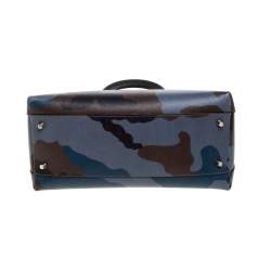 Pre Owned Furla Multicolor Camo Leather Piper Dome Satchel
