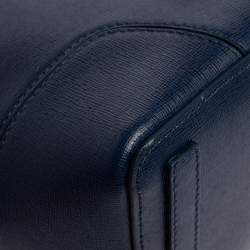 Pre Owned Furla Blue Leather Stacy Drawstring Bucket Bag
