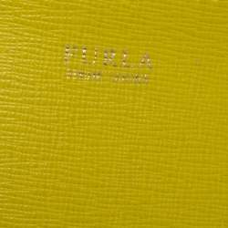 Pre Owned Furla Yellow Leather Stacy Drawstring Bucket Bag