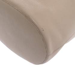 Pre Owned Furla Nude Leather Drawstring Bucket Bag
