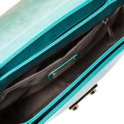 Pre Owned Furla Turquoise Leather Metropolis Shoulder Bag