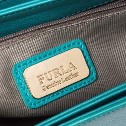 Pre Owned Furla Turquoise Leather Metropolis Shoulder Bag