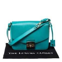 Pre Owned Furla Turquoise Leather Metropolis Shoulder Bag