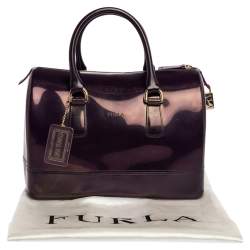 مملوكة مسبقًا Furla Purple Rubber Medium Candy Satchel