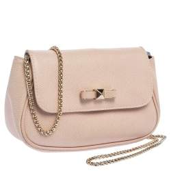 Pre Owned Furla Beige Leather Chain Shoulder Bag