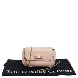 Pre Owned Furla Beige Leather Chain Shoulder Bag