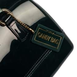 Pre Owned Furla Dark Green Rubber Candy Mini Satchel