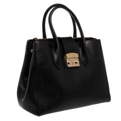 مملوكة مسبقًا Furla Black Leather Metropolis Tote