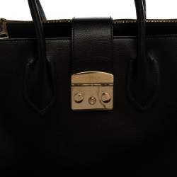مملوكة مسبقًا Furla Black Leather Metropolis Tote