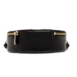 Furla Black Leather Mini Perla Round Crossbody Bag