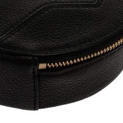 Furla Black Leather Mini Perla Round Crossbody Bag