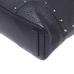 Pre Owned Furla Black Leather Drawstring Bucket Bag