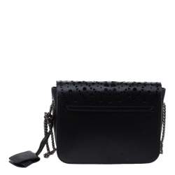 مملوكة مسبقًا حقيبة كروس فورلا "ميني متروبوليس" جلد قصات ليزر أسود و مرصعة عقيق يماني